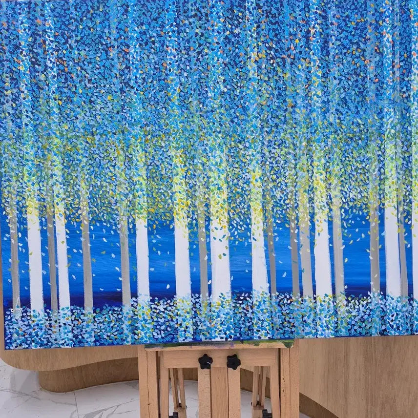 [BUNJANG] Blue Forest Canvas Painting / 블루 포레스트