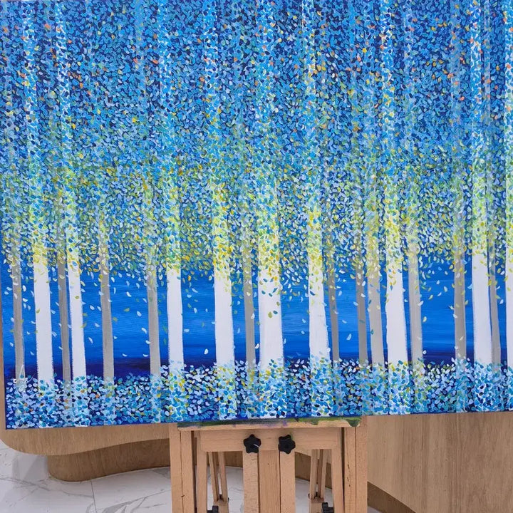 [BUNJANG] Blue Forest Canvas Painting / 블루 포레스트