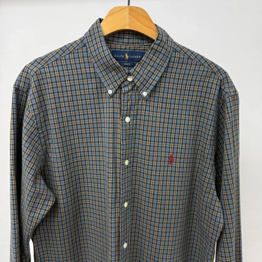 [BUNJANG] Polo Ralph Lauren Slim Fit Checkered Shirt L / 폴로 랄프로렌 체크 셔츠 슬림핏 L JS47