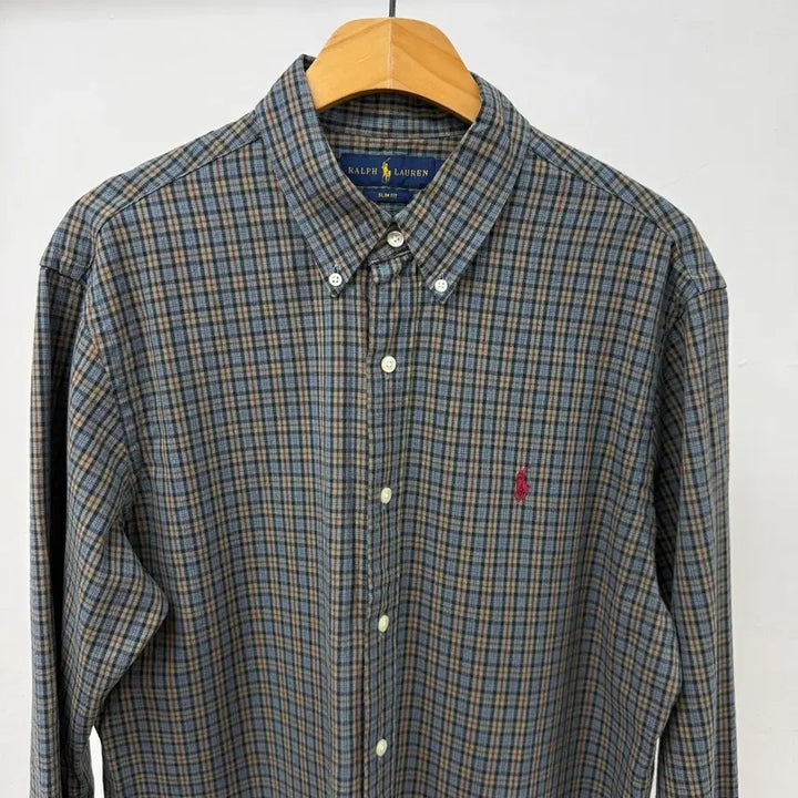 [BUNJANG] Polo Ralph Lauren Slim Fit Checkered Shirt L / 폴로 랄프로렌 체크 셔츠 슬림핏 L JS47