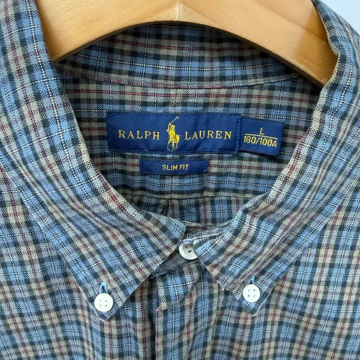 [BUNJANG] Polo Ralph Lauren Slim Fit Checkered Shirt L / 폴로 랄프로렌 체크 셔츠 슬림핏 L JS47