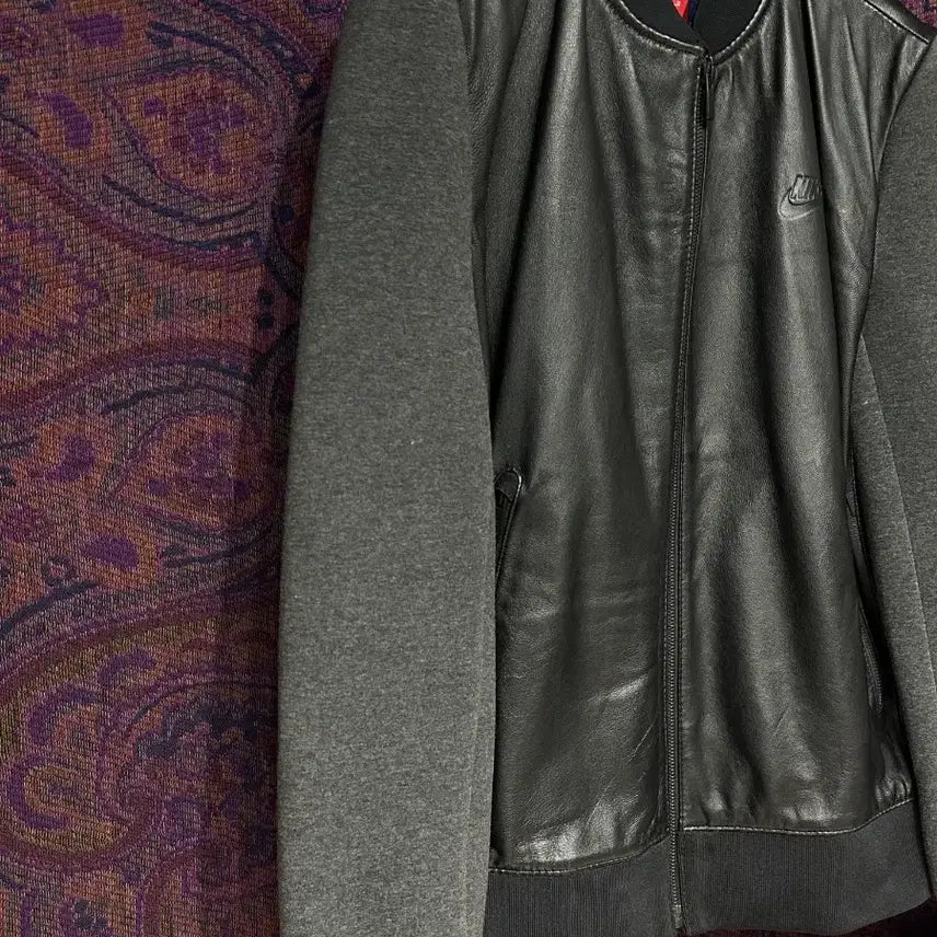 [BUNJANG] Nike Leather Varsity Jacket / 나이키 가죽 바시티 자켓