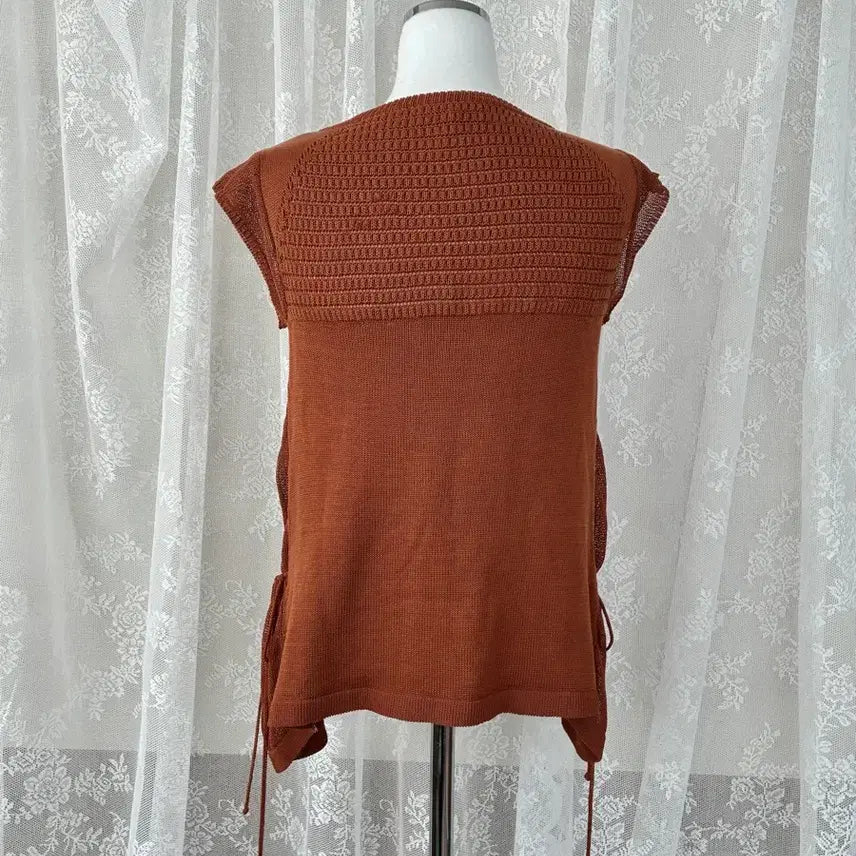 [BUNJANG] Emporio Armani Ribbon Knit Top Brown / 38) 엠포리오 아르마니 리본 니트 탑 브라운