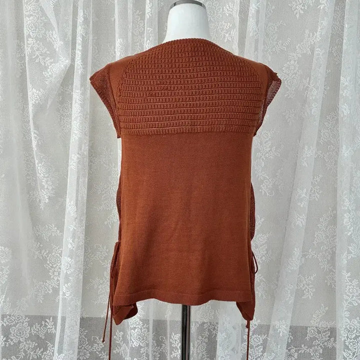 [BUNJANG] Emporio Armani Ribbon Knit Top Brown / 38) 엠포리오 아르마니 리본 니트 탑 브라운