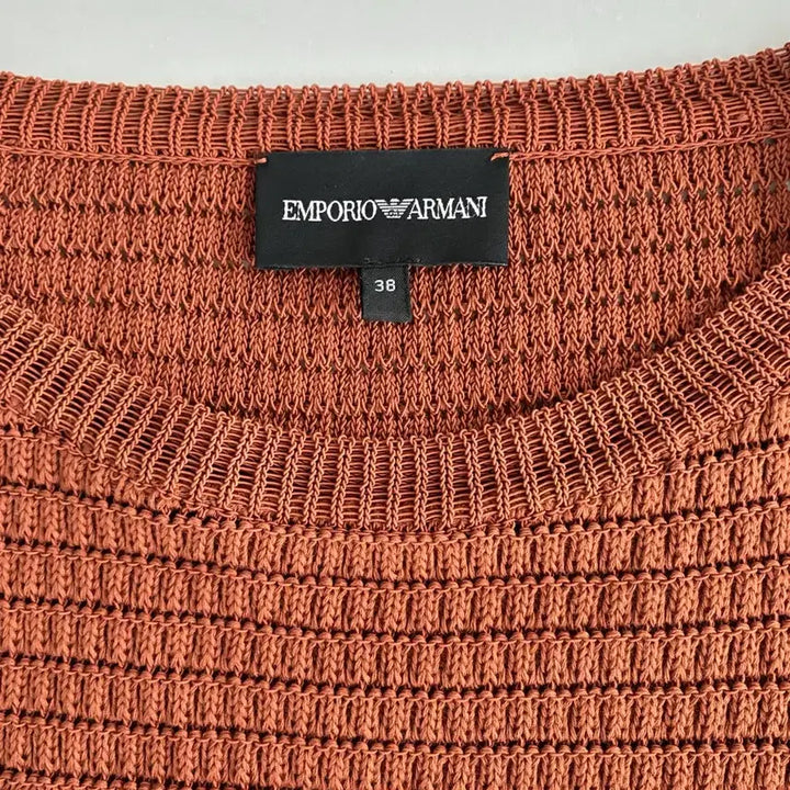 [BUNJANG] Emporio Armani Ribbon Knit Top Brown / 38) 엠포리오 아르마니 리본 니트 탑 브라운