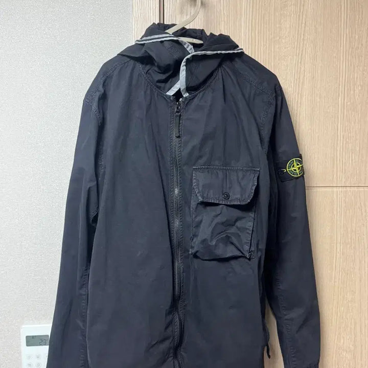 [BUNJANG] Stone Island 114WN Brushed Cotton Canvas Hooded Overshirt Navy Blue / 스톤 아일랜드 114WN 브러쉬드 코튼 캔버스 후드 오버셔츠 네이비 블루
