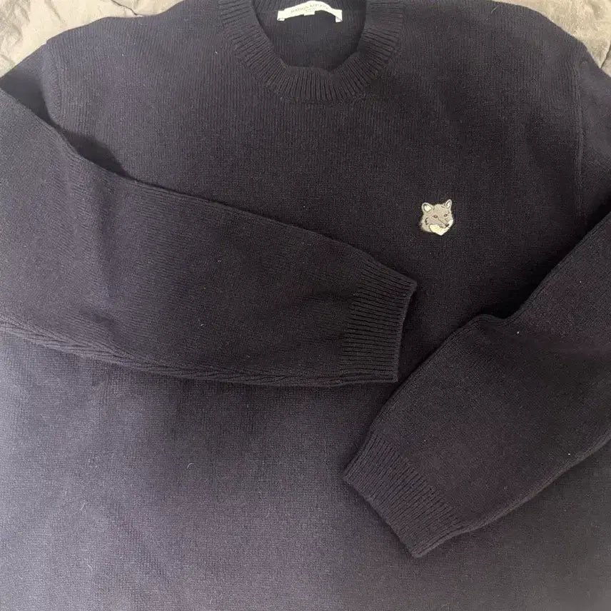 [BUNJANG] Maison Kitsuné Navy Fox Patch Knit XL / 메종키츠네 네이비 폭스 패치 니트 xl