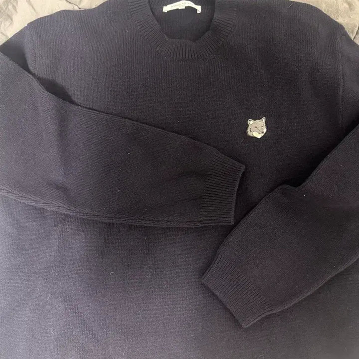 [BUNJANG] Maison Kitsuné Navy Fox Patch Knit XL / 메종키츠네 네이비 폭스 패치 니트 xl