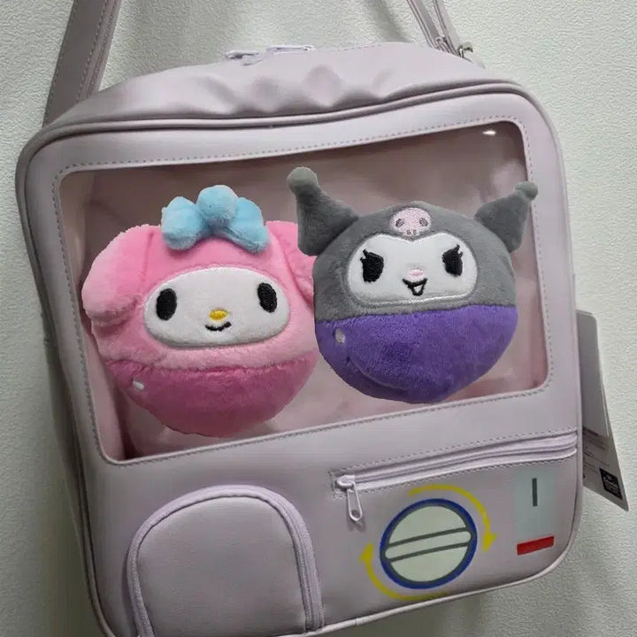 [BUNJANG] Sanrio Avail Mascot Set (My Melody &amp; Kuromi) with Bag / 산리오 아베일 가챠볼 마스코트 마멜,쿠로미&amp;가방 세트