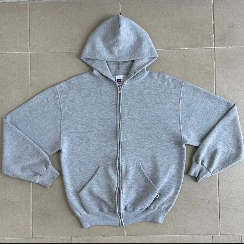 [BUNJANG] 90s Russell Athletic Hoodie Zip-up Grey / 90s 러셀 후드집업 그레이