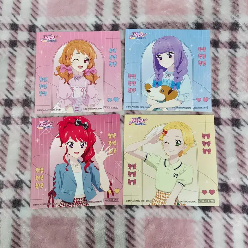 [BUNJANG] Aikatsu! 10th Anniversary Link Ribbon POB Sticker Set (Sora, Rira, Yuri, Akari, Sumire) / 아이카츠 10주년 링크리본 특전 스티커 하늘 리라 쥬리 아카리 스미레