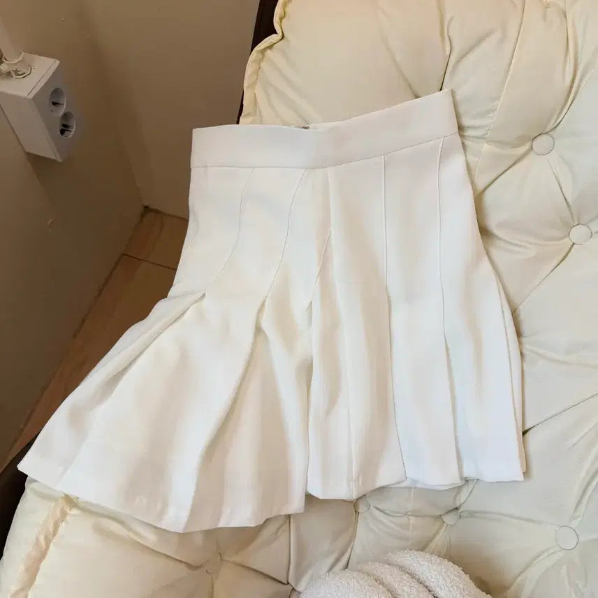 [BUNJANG] White Pleated Tennis Mini Skirt / 새상품) 화이트 테니스 스커트 플리츠 미니 스커트