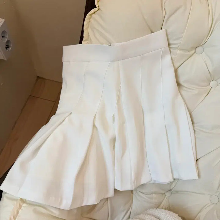 [BUNJANG] White Pleated Tennis Mini Skirt / 새상품) 화이트 테니스 스커트 플리츠 미니 스커트