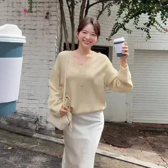 [BUNJANG] Sie Bai Ruuj Knit Satin Skirt Set XS / sie 배이루즈 니트  새틴치마 세트 xs