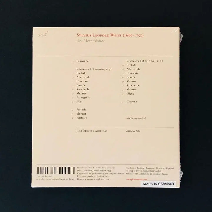 [BUNJANG] Jose Miguel Moreno Sylvius Leopold Weiss Ars Melancholiae CD / [CD미개봉] 바이스 (Weiss): 아르스 멜랑콜리에
