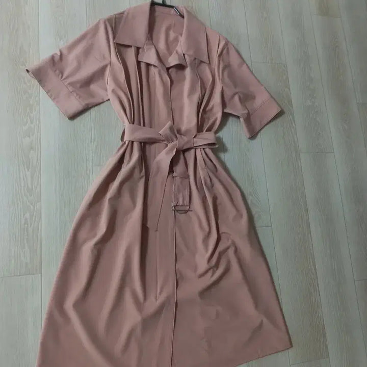 [BUNJANG] YESSE Beige Short-Sleeve Shirtdress / YESSE 베이지 반팔  원피스