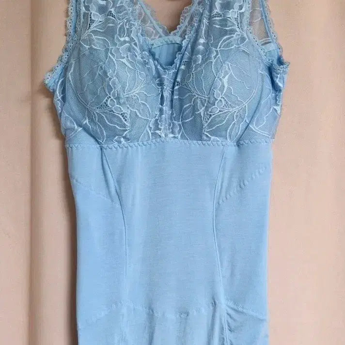 [BUNJANG] Lace Inner Camisole Tank Top - Blue, Size 105 / 레이스 캡내장 런닝.블루105
