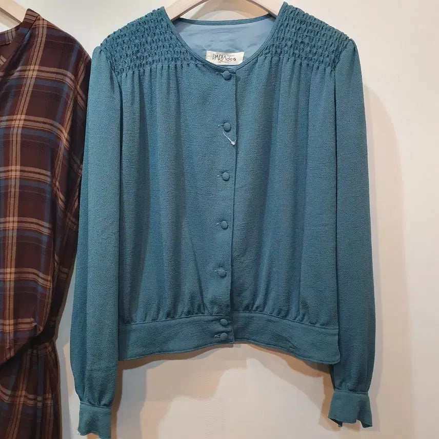 [BUNJANG] Vintage Blue Blouse Made in Japan / 빈티지 블루 블라우스 made in Japan