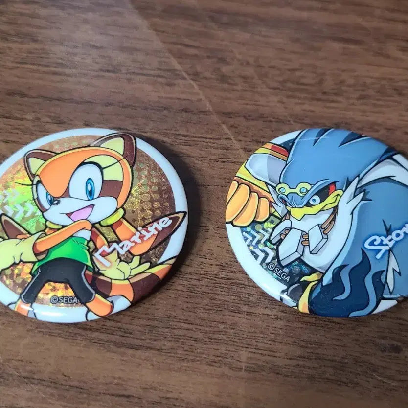 [BUNJANG] Sonic Eastar Egg Trading Hologram Can Badge Set / 소닉 이스타에그 트레이딩 홀로그램 캔뱃지 2종(마린,스톰)