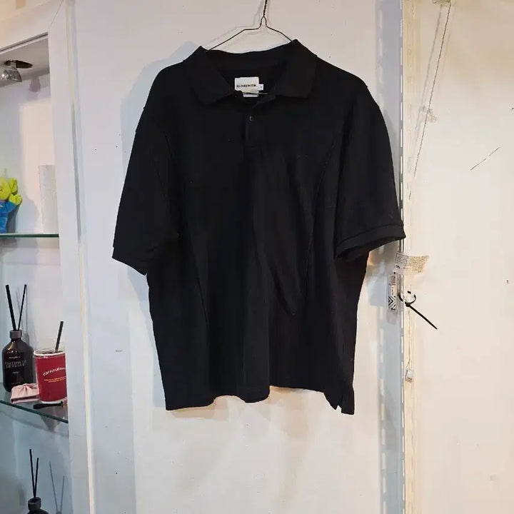 [BUNJANG] ALLSAWESOME Black Short Sleeve Polo T-Shirt Size 3 / <만원빈티지 >ALLSAWESOME 검정색 반팔 폴로티셔츠