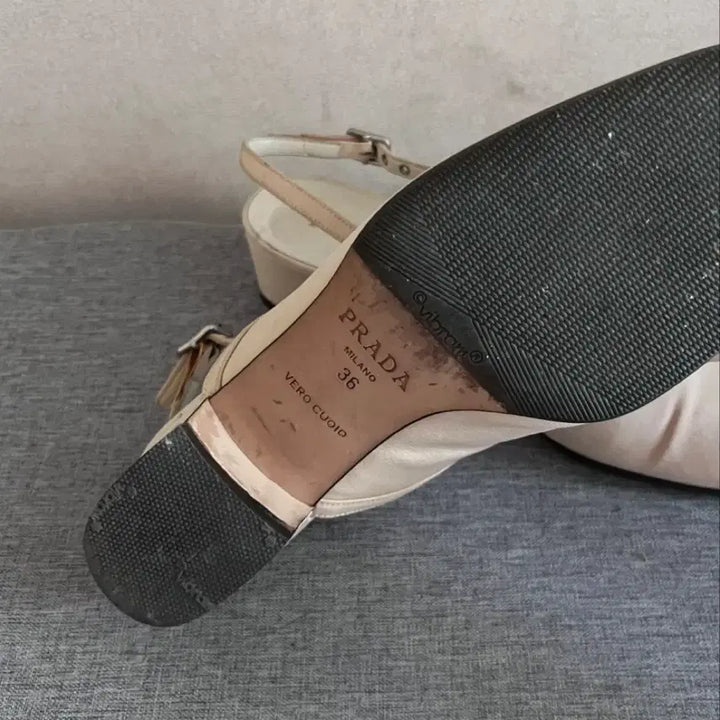 [BUNJANG] Prada Satin Mary Jane Shoes Beige Size 36 / 프라다 새틴 메리제인 베이지 36 빈티지