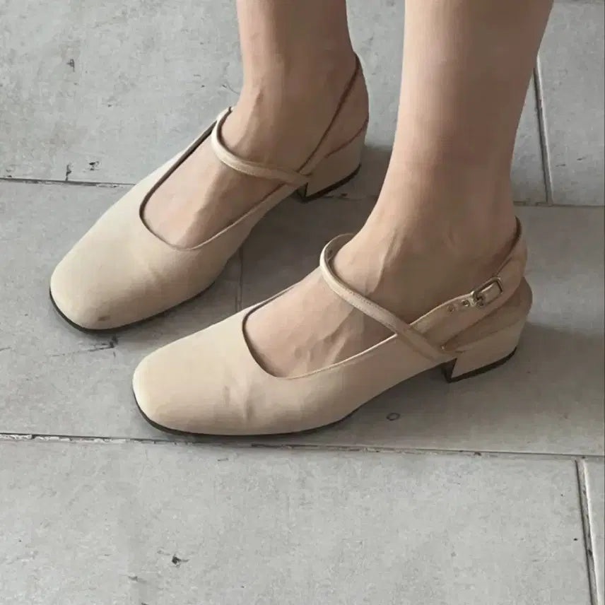 [BUNJANG] Prada Satin Mary Jane Shoes Beige Size 36 / 프라다 새틴 메리제인 베이지 36 빈티지