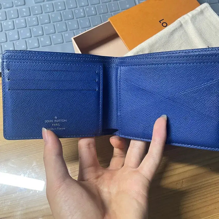 [BUNJANG] Louis Vuitton Taigarama Monogram Bifold Wallet Blue / [정품] 루이비통 타이가라마 모노그램 반지갑 블루