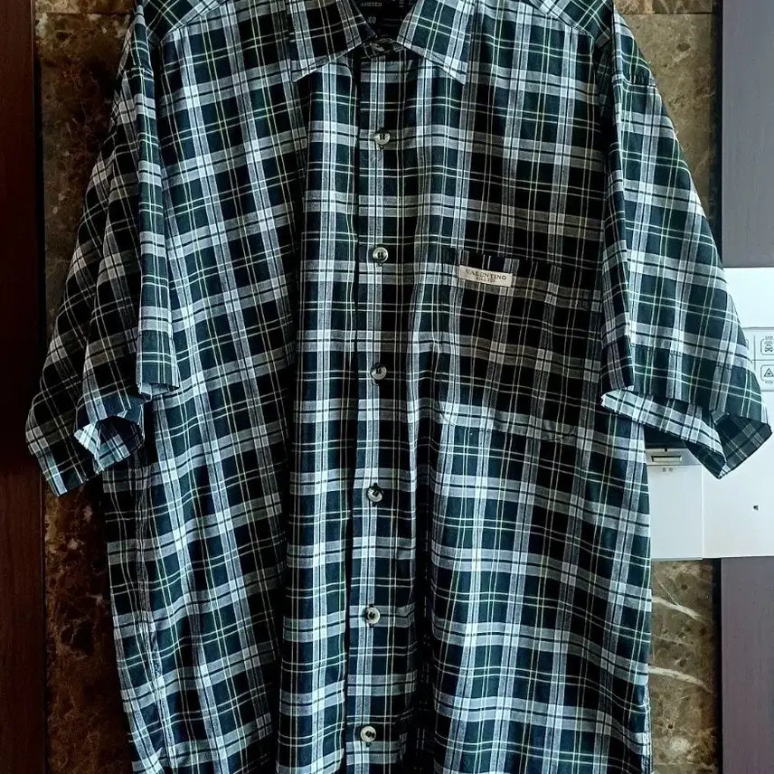 [BUNJANG] Valentino Check Short Sleeve Shirt / 발렌티노 체크 반팔 남방 셔츠