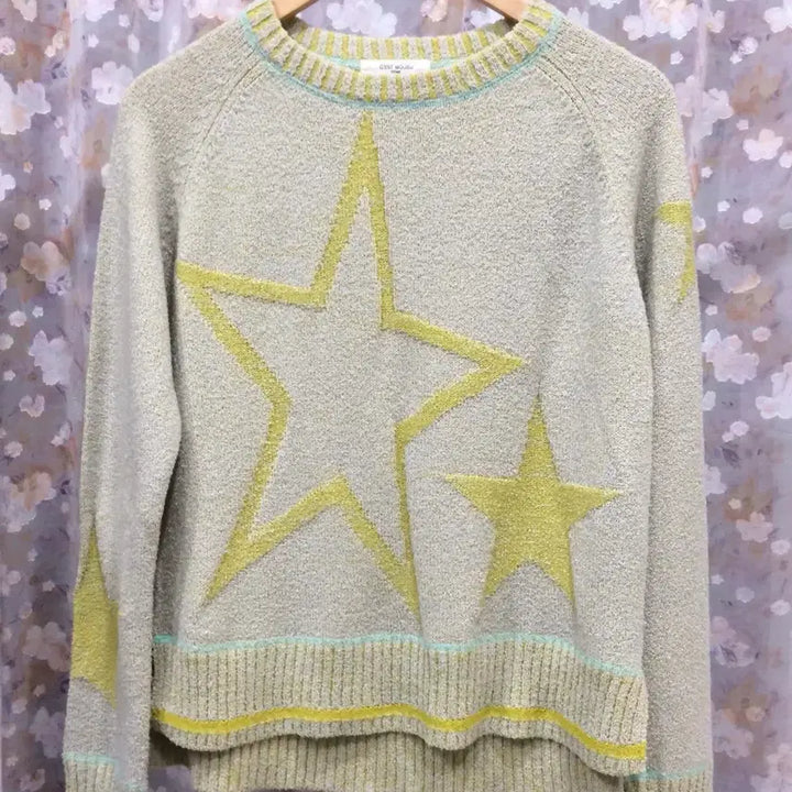 [BUNJANG] Japanese Vintage Boucle Knit Sweater / 일본 빈티지 라임 컬러 부클 니트