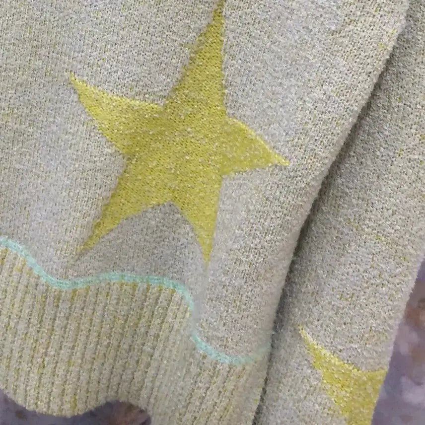 [BUNJANG] Japanese Vintage Boucle Knit Sweater / 일본 빈티지 라임 컬러 부클 니트