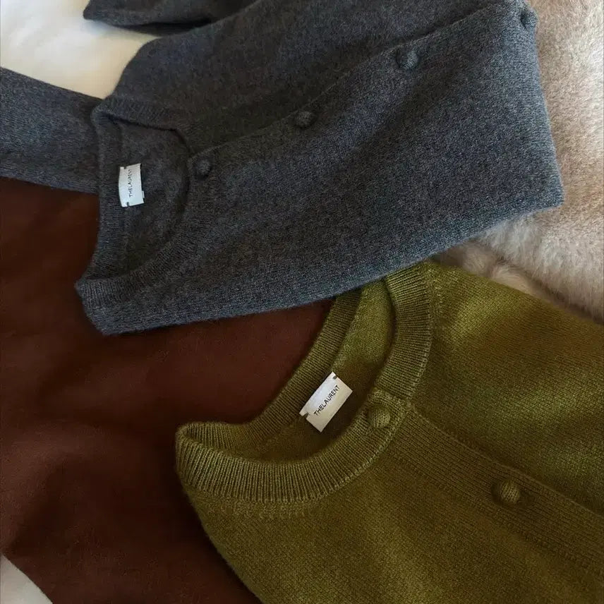 [BUNJANG] The Loran Exclusive 100% Cashmere Olive Cardigan (New) / 더로랑 익스클루시브 캐시미어 100 올리브 가디건 새상품