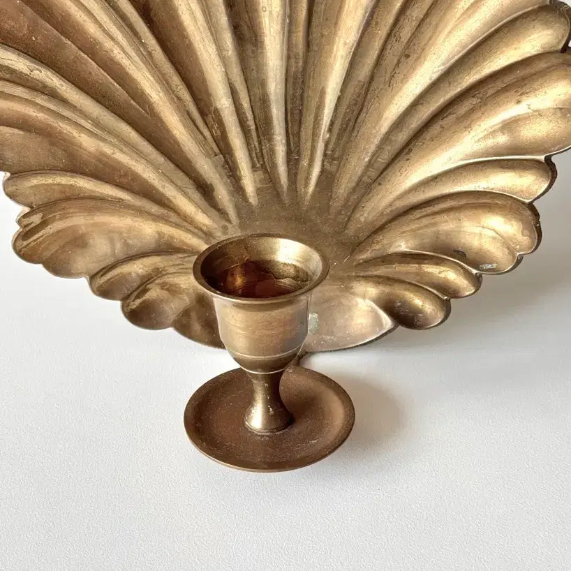 [BUNJANG] Vintage Brass Wall Candle Holder / 빈티지 브라스 쉘 벽촛대