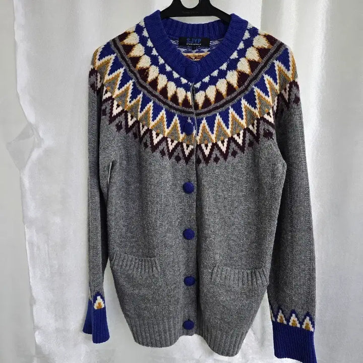 [BUNJANG] SJYP Patterned Wool Cardigan Grey / SJYP 패턴 울 가디건 그레이 (1980)