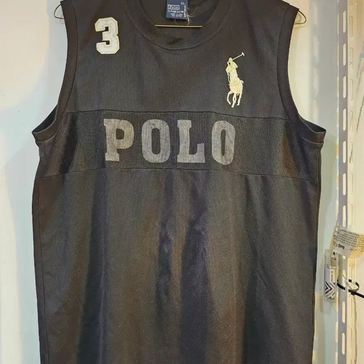[BUNJANG] Polo Ralph Lauren Black Sleeveless Mesh T-Shirt XL / <만원빈티지 >폴로 블랙 민소매 메시 티셔츠
