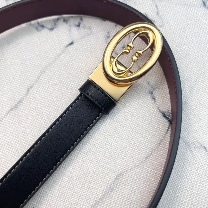 [BUNJANG] Coach Black Leather Belt Gold Buckle / 코치 블랙 가죽 벨트 금장 버클