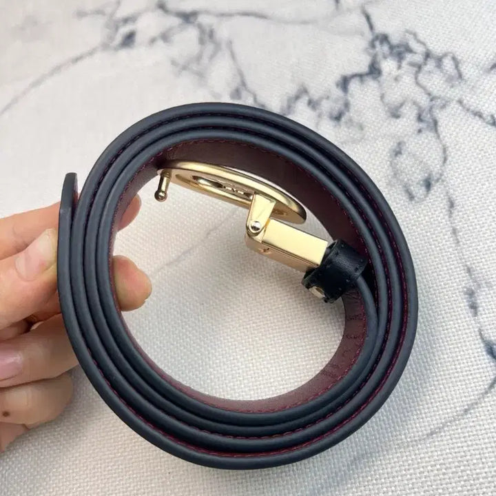 [BUNJANG] Coach Black Leather Belt Gold Buckle / 코치 블랙 가죽 벨트 금장 버클