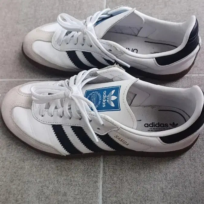 [BUNJANG] Adidas Samba White Black Sneakers 210mm / 아디다스 삼바 흰검 스니커즈 210mm