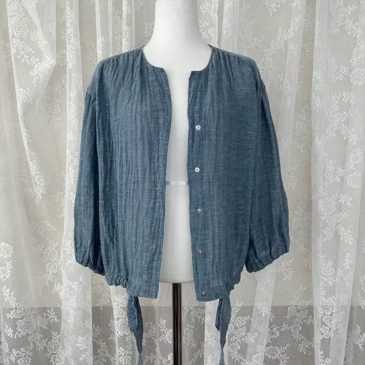 [BUNJANG] Hansum Lanvin Collection Linen Blouse / 83-94-160) 한섬 랑방컬렉션 린넨 블라우스 블루