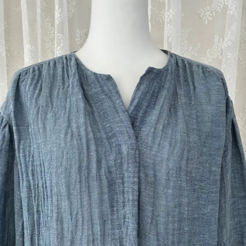 [BUNJANG] Hansum Lanvin Collection Linen Blouse / 83-94-160) 한섬 랑방컬렉션 린넨 블라우스 블루