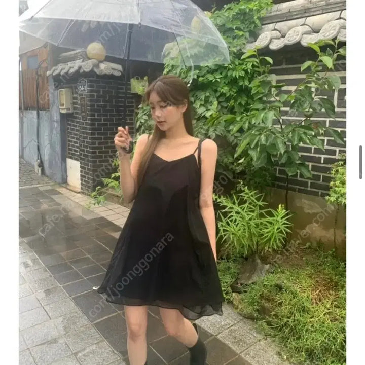 [BUNJANG] Ondemin Purple Mini Dress Black / 온드민 퍼플 미니드레스 블랙