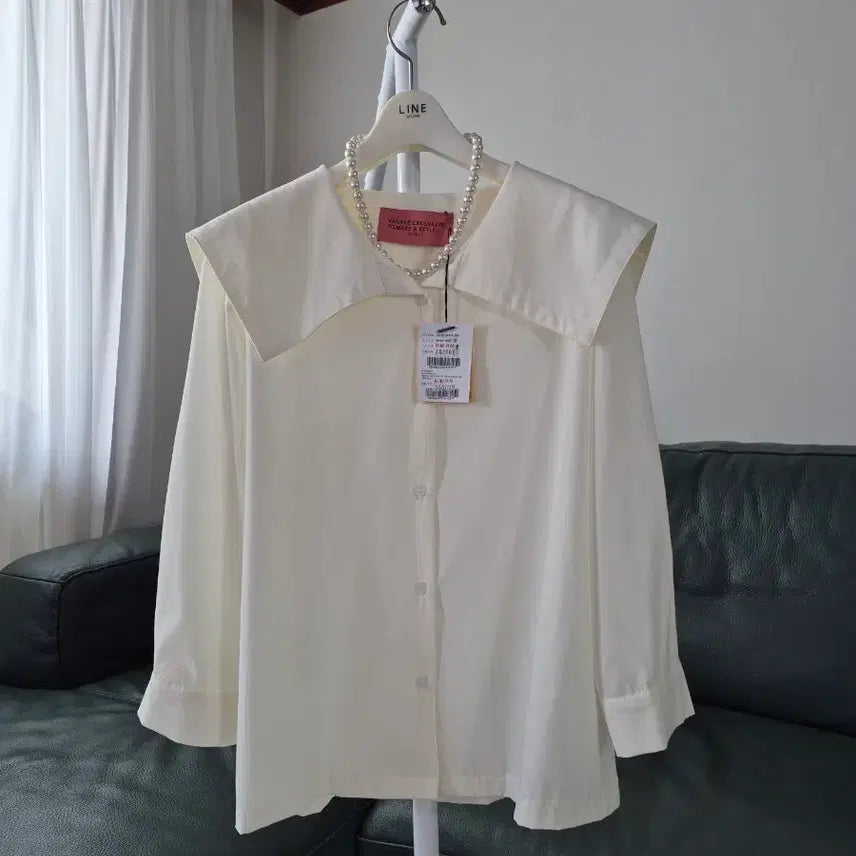 [BUNJANG] BANEIK Sailor Collar Blouse S Ivory / 반에이크 세일러 카라 블라우스 S 택채 새것