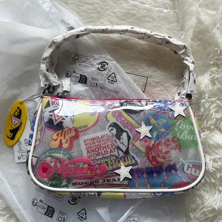[BUNJANG] Hysteric Glamour X Guess Jeans Printed Baguette Bag Shoulder Bag / (새상품) 히스테릭 글래머 X 게스 진스 프린티드 바게트 백 숄더 백