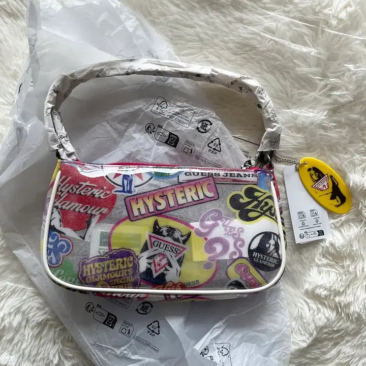 [BUNJANG] Hysteric Glamour X Guess Jeans Printed Baguette Bag Shoulder Bag / (새상품) 히스테릭 글래머 X 게스 진스 프린티드 바게트 백 숄더 백