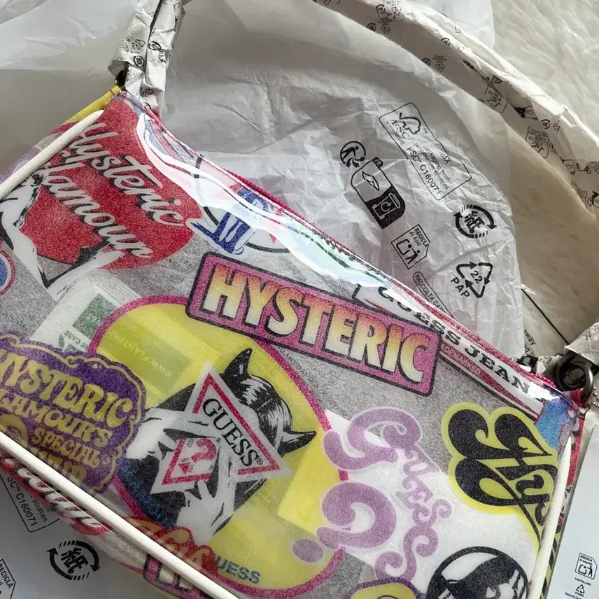 [BUNJANG] Hysteric Glamour X Guess Jeans Printed Baguette Bag Shoulder Bag / (새상품) 히스테릭 글래머 X 게스 진스 프린티드 바게트 백 숄더 백