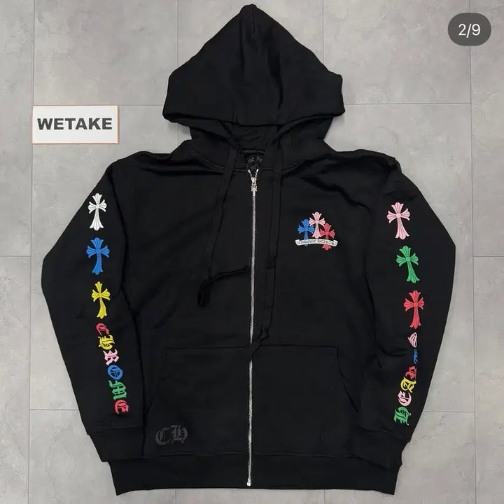 [BUNJANG] Chrome Hearts Multicolor Cross Hoodie Zip-Up XL / 크롬하츠 멀티컬러 크로스 후드집업