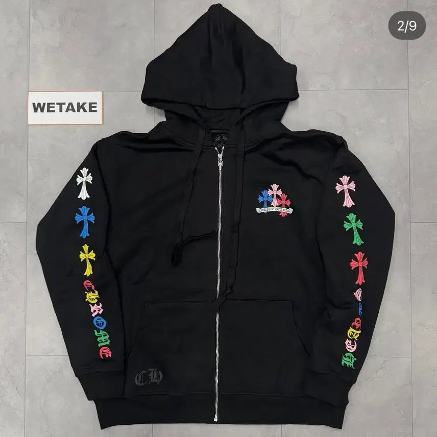 [BUNJANG] Chrome Hearts Multicolor Cross Hoodie Zip-Up XL / 크롬하츠 멀티컬러 크로스 후드집업