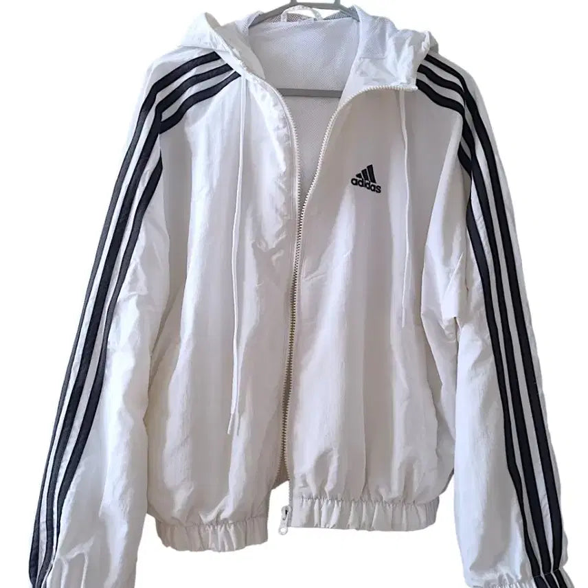 [BUNJANG] Adidas White Y2K Crop Windbreaker Track Top / 361아디다스바람막이 화이트 트랙탑 y2k크롭바람막이 윈드브레이크