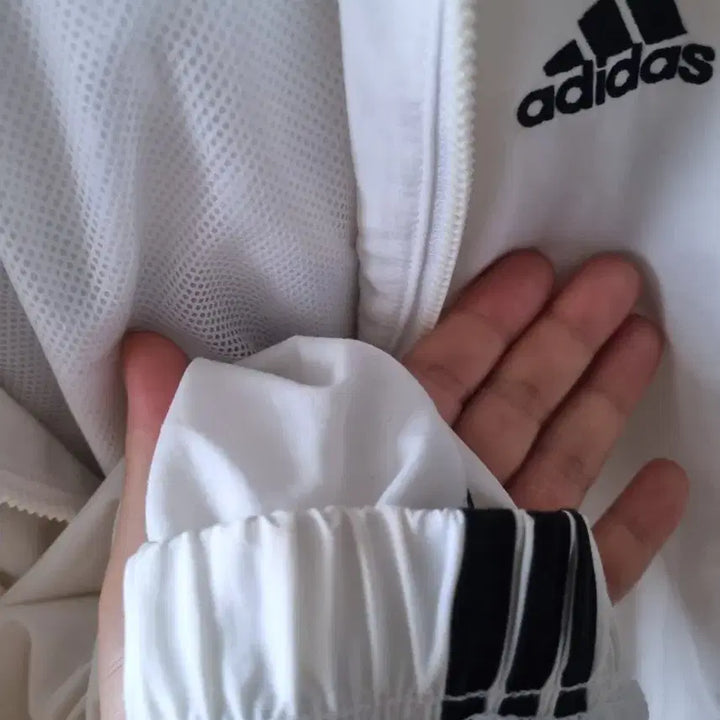 [BUNJANG] Adidas White Y2K Crop Windbreaker Track Top / 361아디다스바람막이 화이트 트랙탑 y2k크롭바람막이 윈드브레이크