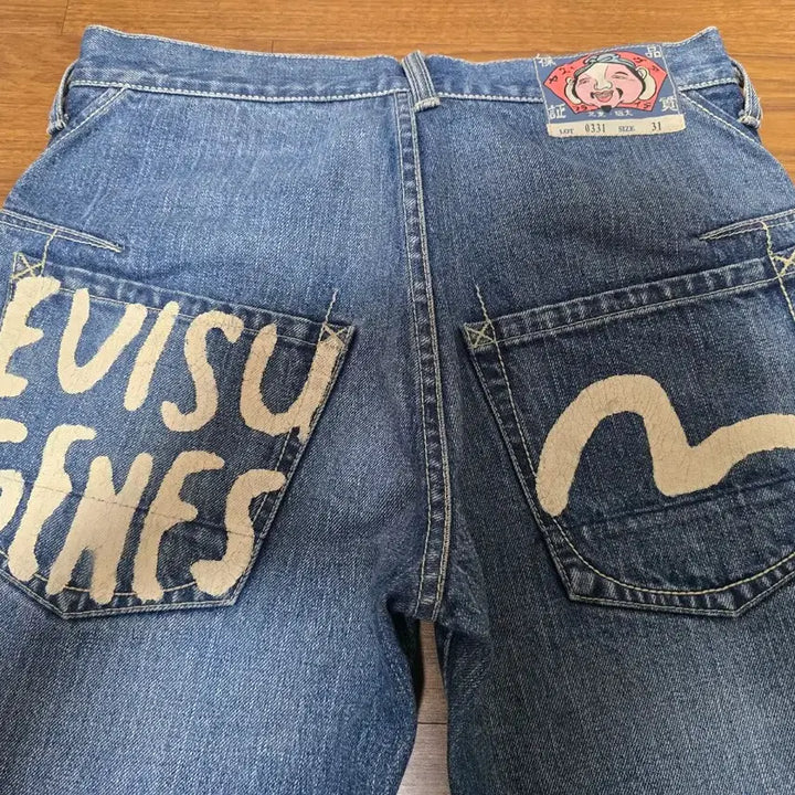[BUNJANG] EVISU Washed Damage Denim Jeans / [31] 에비수 워싱 데미지 데님