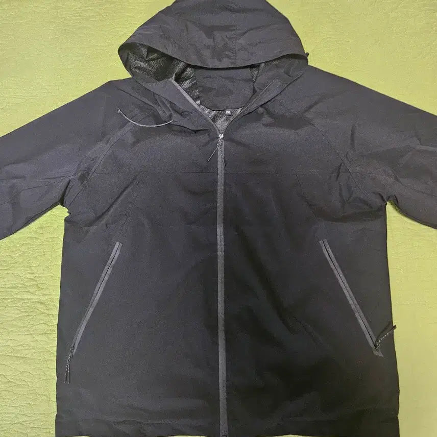 [BUNJANG] Black Hooded Windbreaker Jacket 2XL / 최상급 시크한 블랙 후드 바람막이 2XL
